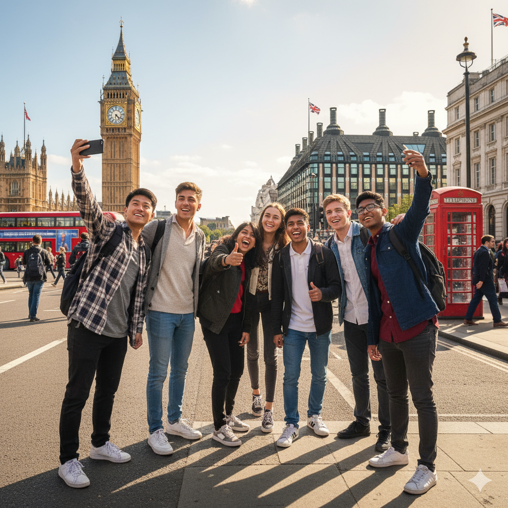 Happy Students in London